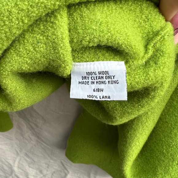 Eileen Fisher Green Wool Collar Coat - Picture 4 of 5